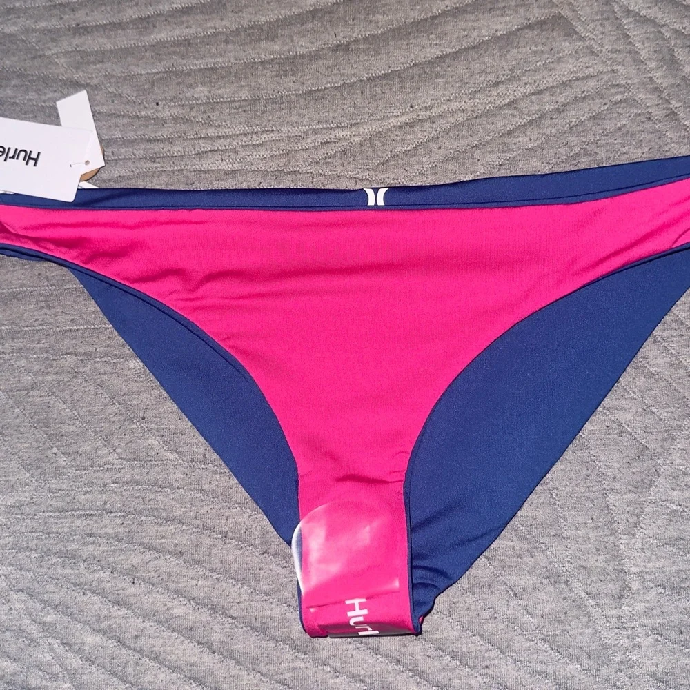 Hurley Blue and Pink Reversible Bikini Swim Bottom NWT XL